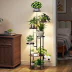 TC-HOMENY Plant Stand Indoor with Grow Lights, 7 Tiered Metal Plant Shelf, 55" Tall Plant Stand for Indoor Plants Multiple, Large Plant Rack Display Shelves, Corner Plant Holder for Living Room, Patio
