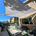 SUNLAX Sun Shade Sail 12' x 14' x 18.4' Silver Rectangle Canopy Sail Shade Cover UV Block Permeable Sunshade Outdoor for Patio Backyard Deck Pergola (We Make Custom Size)