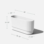 Veradek Demi Series Long Planter for Porch, Patio, Backyard | Durable Plastic-Stone Composite Material | Modern Décor for Shrubs, Flowers