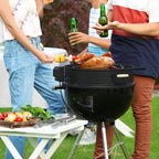 SHINESTAR Upgraded Steel Weber Kettle Rotisserie Ring Kit Barbecue Tool Kit | For Weber 22 Inch Charcoal Kettle and Other Similar Grills, Turns Your Kettle Into A Chicken Roaster