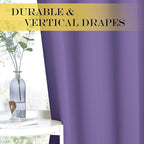 NICETOWN Lilac Purple Blackout Curtains for Bedroom 72 Inches Long, Thermal Insulated Room Darkening Grommet Window Curtains for Living Room Nursery, 66 inch x 72 inche, 1 Panel