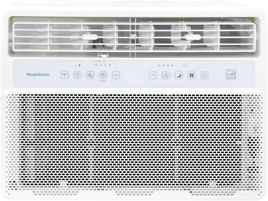 keystone 10,000 btu window mounted inverter air conditioner shown in use