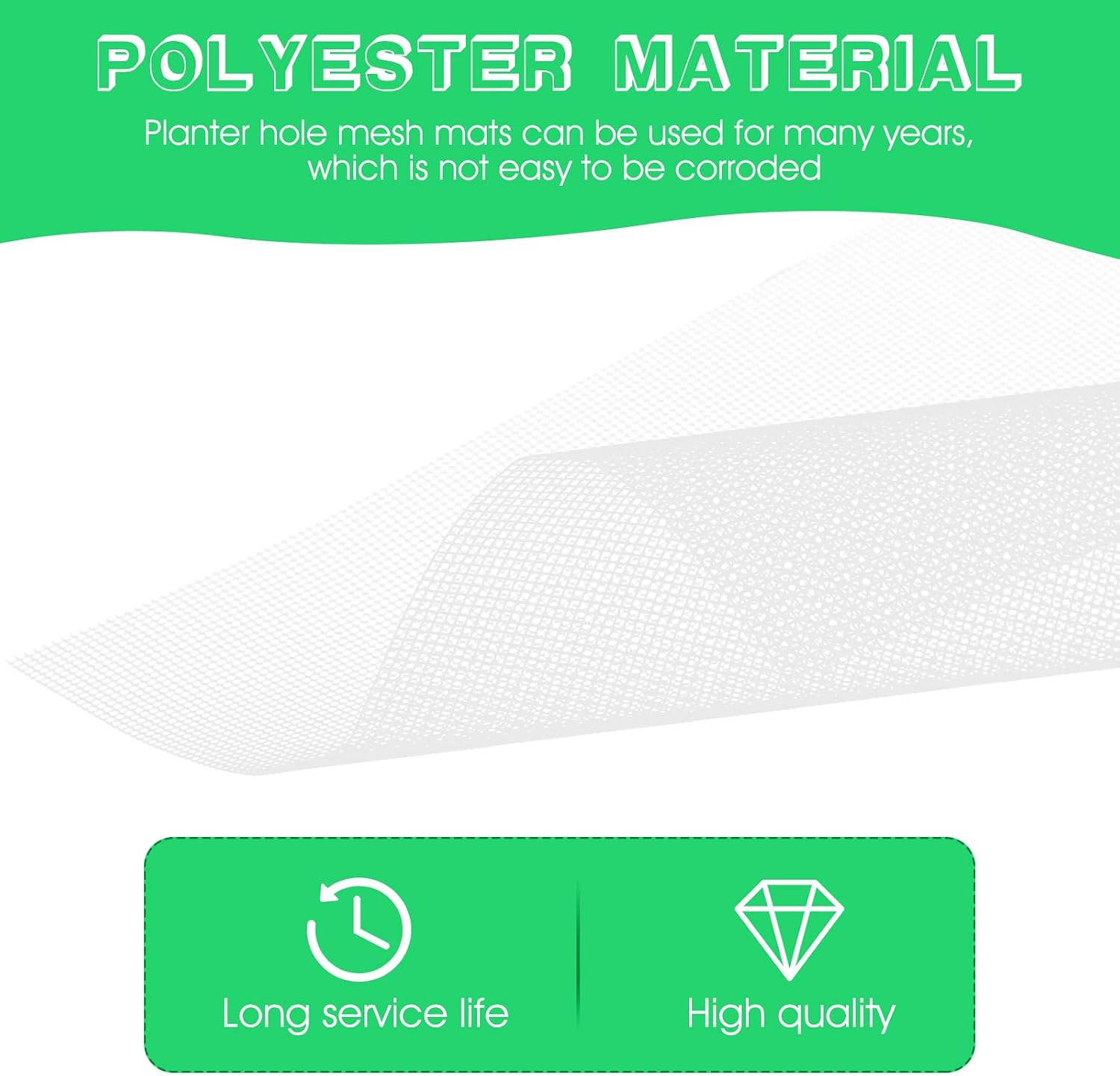 Ouligay 10pcs 11.8 X 7.8inch Flower Pot Hole Mesh Pad, Plastic Mesh Sheet, Keep Soil from Flowing Away,Bonsai DIY Drainage Netting Pot Bottom Grid Mat, White