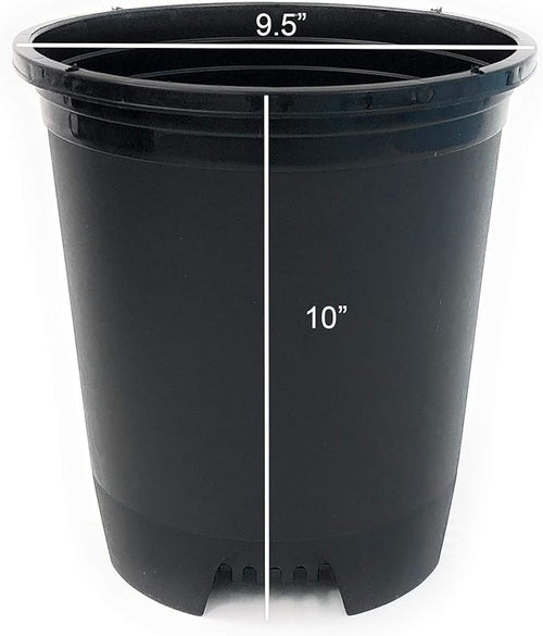 3 Gallon 10-Pack Nursery Pot Black Plastic Planters for Outdoor Indoor Plants Gardening Flower Pots Plant Pots with Drainage Holes