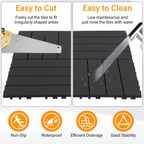 neoaider 36pcs plastic interlocking decking tiles 12" x, side view