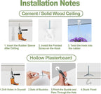 Ceiling Swag Hook Sets - Heavy Duty Hooks with Mounting Hardware for Hanging Plant, Ceiling or Extender Chains - Easy Install with Screws/Brackets (10 pcs - White)