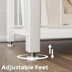 Homleke Narrow Side Table with Magazine Holder, Skinny End Table Perfect for Small Spaces, Space-Saving Design for Living Room, Bedroom, or Office, 7.1" D x 16.9" W x 23.6" H, White