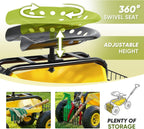 sekey garden cart rolling workseat, heavy duty garden, side view