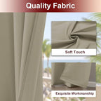 HolidayIdeas Grommet Outdoor Curtains for Patio Waterproof 8 Pcs All Weather Balcony Outside Curtains for Apartments, Gazebo, Pergolas, Porch, 54x95 Inch, Taupe