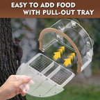 Window Squirrel Feeder, Large Squirrel Feeder for Outside,Funny Squirrel House with 5 Suction Cups，Plastic Squirrel Feeder which Easy to Install,No Assembly Required