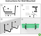HFHOME 6PCS Adjustable Planter Box Brackets, Brackets for Window Boxes Planters Hanging Flower Box Holders, Wall Mount Holder for Windowsills, Garden, Fences, and Balcony - Black (Patent Registered)