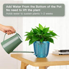 QCQHDU Self Watering Hanging Pots, 2 Pack 5.7 Inch Hanging Planters for Plants Indoor, Outdoor Flower Pots with Drainage Holes and 3 Hooks Chains for Garden Home (Klein Blue)