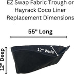 EZ Swap 55 Inch Fabric Hayrack Coco Liner Replacement for Window Basket Flower Planter - 55" Coconut Coco Fiber Alternative for Hanging Basket Planters. Use 3+ Seasons - Made in The USA! (2-Pack)