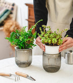 Josteve 4.5 Inch 2 Pcs Self Watering Hanging Planter Indoor Plant Pots Drainage Holes, Outdoor Small Hanging Planters Flower Pot Basket, Visible Water Level, Plant Hanger Home Decor, Gardening