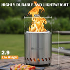 9.7 x 7.1 inch tabletop fire pit by shown in use