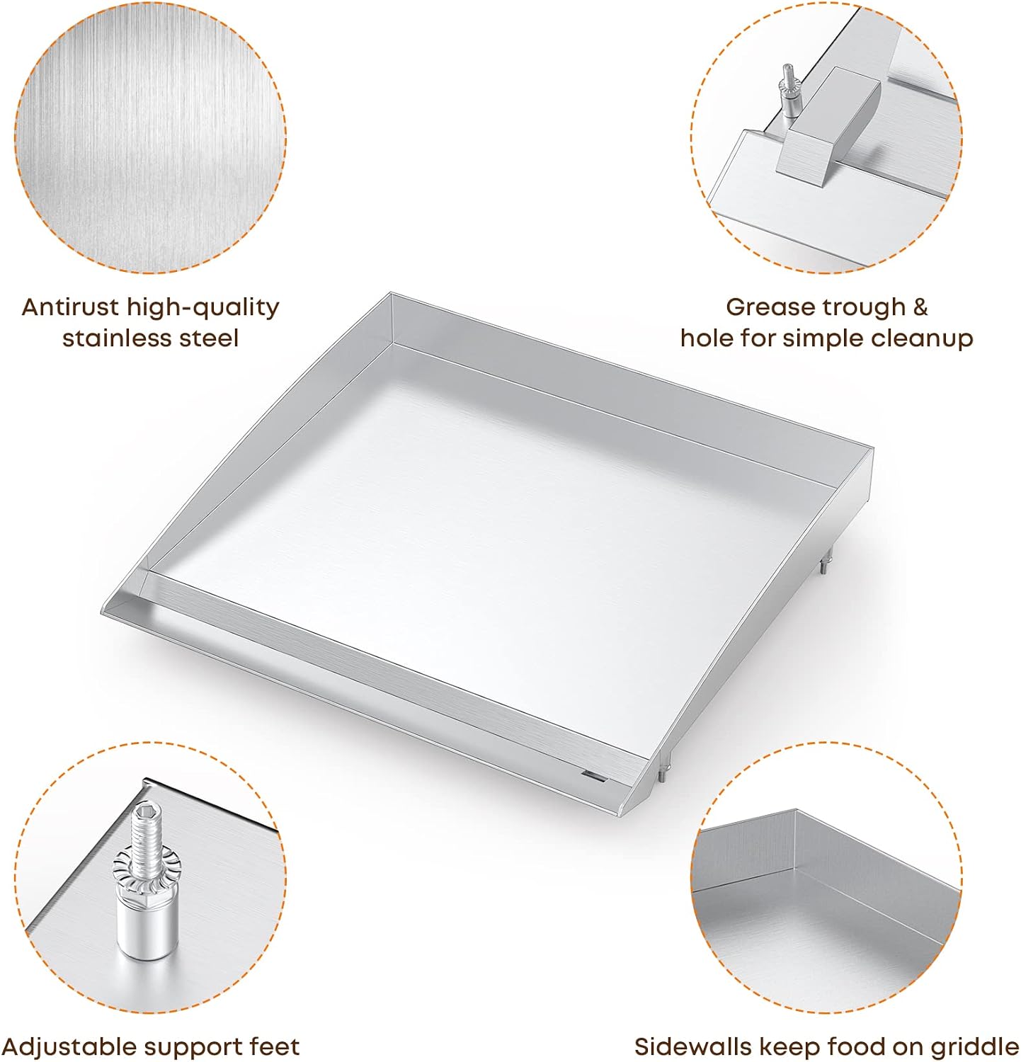 Stanbroil Replacement Griddle Top for Royal Gourmet GD401 GD402 GD403 | Stainless Steel Replacement Griddle Top, Fits Royal Gourmet GD401/GD402/GD403 Grill & Griddle Combo