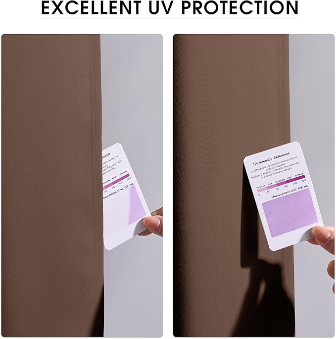 NICETOWN Fade Resistant Outdoor Curtains for Patio, Grade 4 Color Fastness Fade-Proof Waterproof Curtains for Gazebo UV Protection, 2 Panels Thermal Longlasting Blackout Shades, W52 x L84, Tan