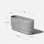 Veradek Demi Series Long Planter for Porch, Patio, Backyard | Durable Plastic-Concrete Material | Modern Décor for Shrubs, Flowers