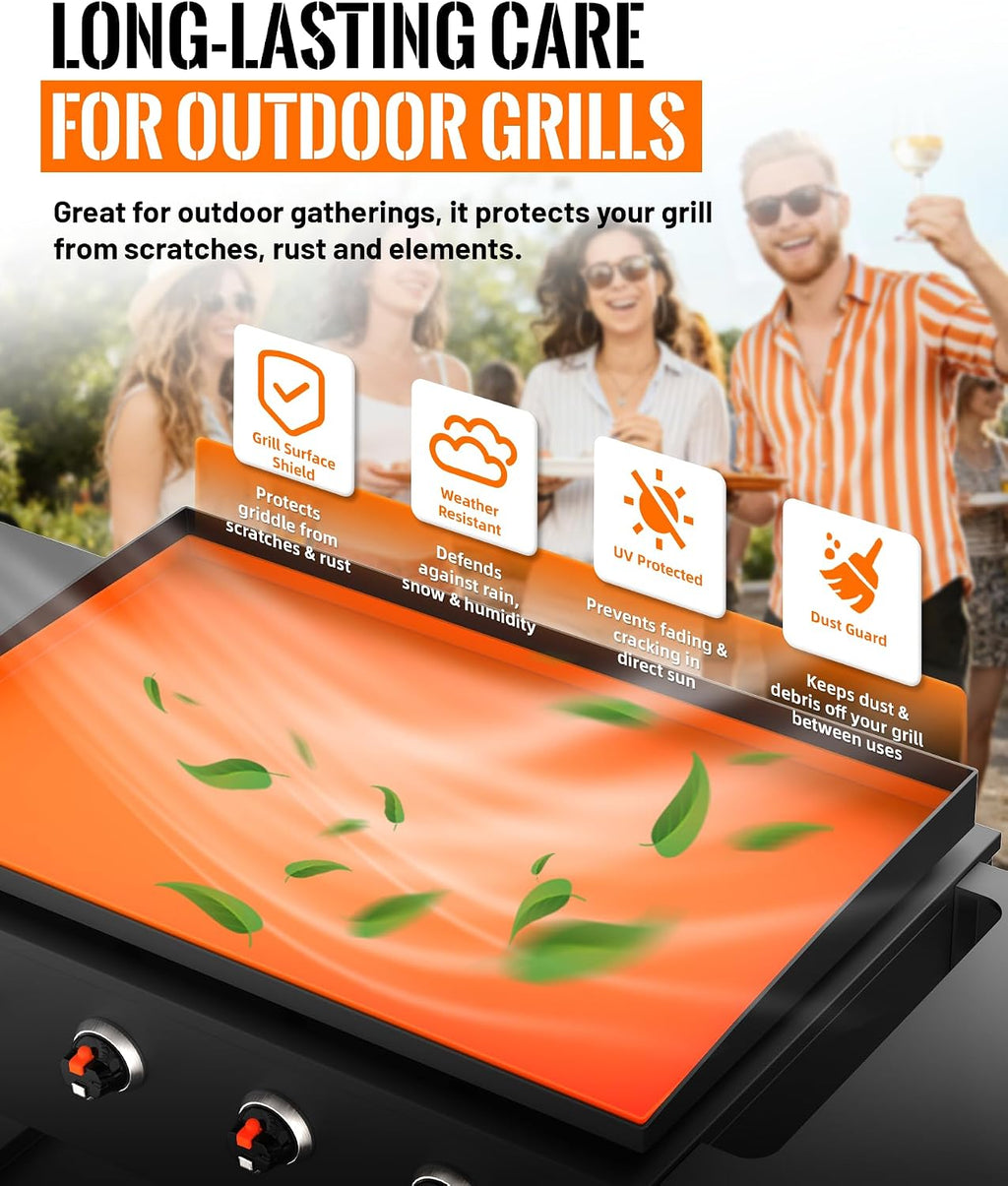28 Inch Silicone Griddle Mat for Blackstone, Heavy-Duty Cover | Food-Grade Silicone, 1-Inch Raised Edge, Waterproof, Rust & Dust-Proof, Dishwasher Safe, Outdoor BBQ Accessories