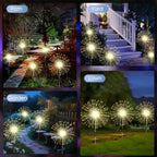 hpufkot solar garden lights outdoor,waterproof garden, 2pc 200, side view