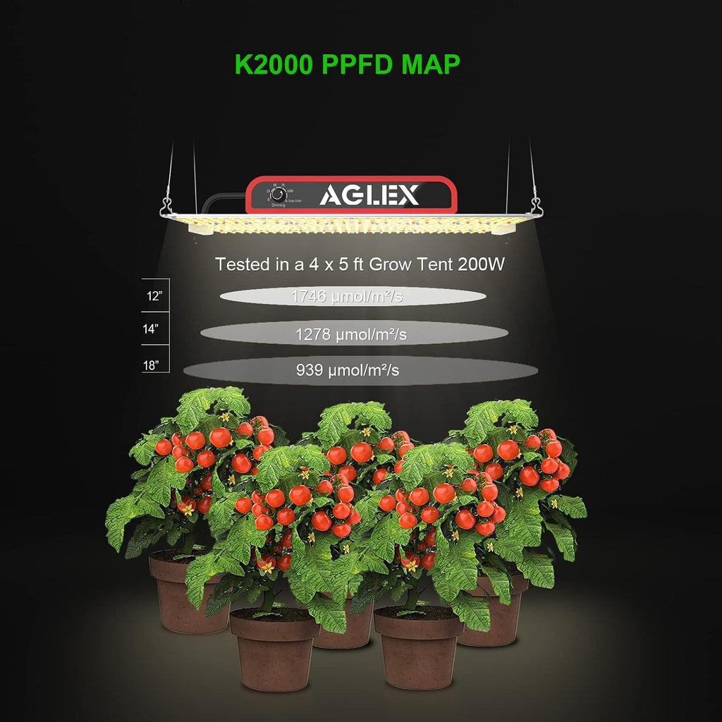 K2000 LED Grow Light, Grow Light with Daisy Chain & Dimmable, Full Spectrum Plant Grow Lights for Hydroponic Indoor Plants Seeding