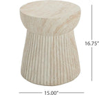 Christopher Knight Home Dila Patio Side Table, Lightweight Concrete End Table, Small Coffee Table, Garden Stool, Decorative Accent Table, Round Table Top, Side Table for Poolside Balcony, Travertine