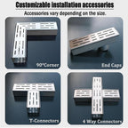 Slim Channel Drain Kit - Stainless Steel Trench Drain System for Outdoor Yard Patio & Driveway - Efficient Underground Drainage with Grate (H3*W7CM/H1.18*W2.76IN)