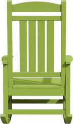 KINGYES HDPE Outdoor Rocking Chair Set of 4, All-Weather Poly Patio Rocking Chairs with 330lbs Support for Adults, Pistachio Green