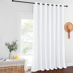 NICETOWN Blackout Patio Curtains 100 x 144 Inches Long for Sliding Door Extral Wide Blackout Curtain Panels Thermal Insulated Room Divider - Grommet Top, 100" W x 144" L, 1 Panel, White