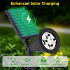 T-SUN Solar Spotlights, Christmas Solar Lights Outdoor, Auto-ON/Off 180°Angle Adjustable Solar Lights for Tree, Patio, Yard, Garden, Driveway, Pool Area (Natural White-2Pack)