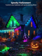 APPECK Permanent Outdoor Lights 50ft with 36 RGBW LEDs, DIY Scene Modes, LED Eaves Lights Waterproof with App Control, for Daily Holiday House Decorations, Voice/Remote Control, Black