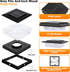 4x4 Solar Post Cap Lights, 13 Lighting Modes RGB Post Solar Lights Outdoor | 8 LED IP44 Waterproof Solar Deck Lights, for 4x4 3.5x3.5 Wood/Vinyl Fence Post