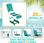 Skybright HDPE Pool Lounge Chairs Set of 2, in-Pool Chaise Lounge Outdoor with Wheels, S Shape Patio Sun Shelf Lounger for Poolside, Deck, Patio, Beach