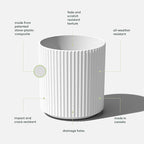 Veradek Demi Series Round Planter for Porch, Patio, Backyard | Durable Plastic-Concrete Material | Modern Décor for Tall Plants, Flowers
