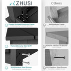 ZHUSI Patio Table and Chairs Set, Outdoor Table and Chairs,HDPE Outdoor Dining Set with Umbrella Hole for Backyard, Poolside, Porch (Black, 5 PCS)