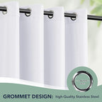 White Outdoor Curtains for Patio Waterproof - 6 Panels Privacy Weatherproof Outside Curtains with Grommets for Pergola, Gazebo, Porch, Cabana, Balcony, 54 x 108 Inch
