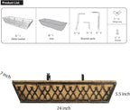 6 Pack 24 Inch Window Boxes Planters Railing Planter Box with Adjustable Brackets for Porch Fence Patio Balcony Hanging Flower Baskets with Coco Liners for Outdoor Garden Decor - Bronze
