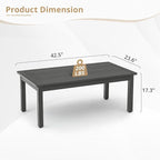 LUE BONA Outdoor Coffee Table, HDPS Patio Coffee Tables for Outside Rectangle, Adjustable Levelling Feet/Weather Resistant, Patio Table for Deck, Pool, Balcony, Indoor or Outdoor Use, Dark Gray