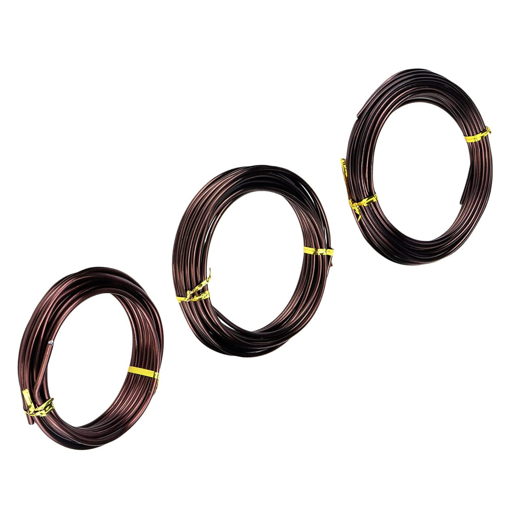 Antrader Bonsai Training Wire Set,Anodized Aluminum Wire 2.5mm/3.0mm/4.0mm Training Wire for Bonsai Trees,3 Sizes/100g,Brown