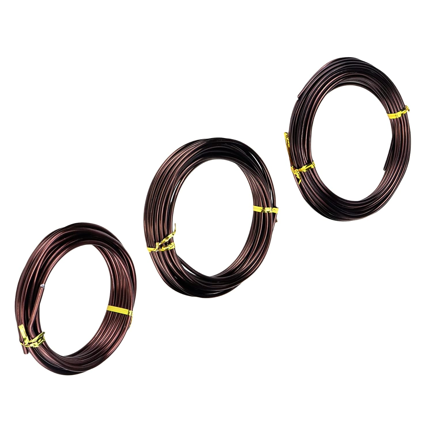 Antrader Bonsai Training Wire Set,Anodized Aluminum Wire 2.5mm/3.0mm/4.0mm Training Wire for Bonsai Trees,3 Sizes/100g,Brown