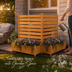 wood ac privacy fence with planter, 2 panels, package contents