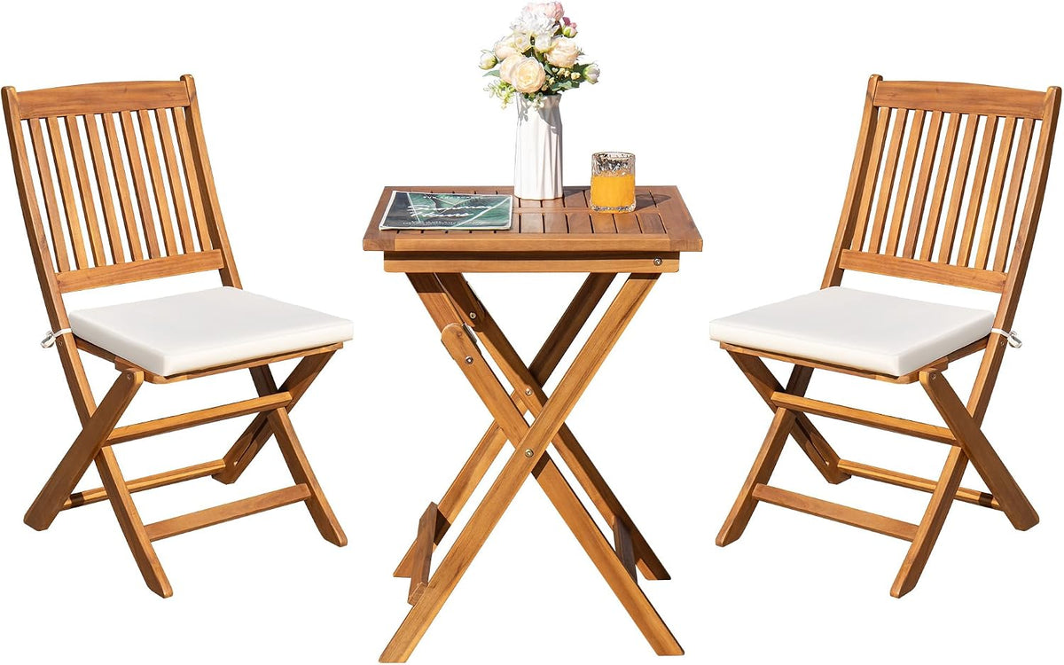 greesum 3 piece patio folding furniture bistro set, main product view