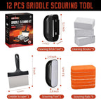 Griddle Cleaning Kit for Blackstone, Heavy-Duty Scraper & Ergonomic Handles | Non-Scratch Scouring | Flat Top Griddles | Cast Iron | Ovens & BBQ Surfaces | Removes Stubborn Grease Easily
