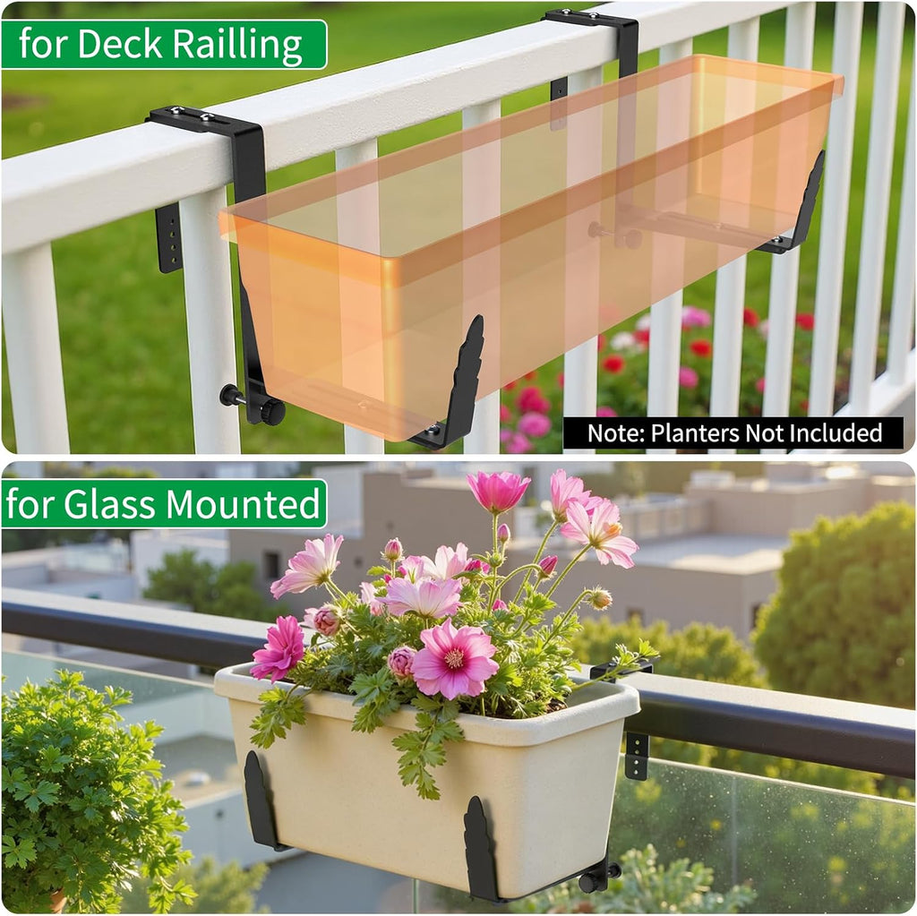window box brackets, adjustable planter box brackets, heavy, side view