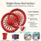 Trash Can Wheel Rims Set of 2, Decorative Covers for Garbage Bins (Gold)