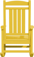 KINGYES HDPE Rocking Chairs Outdoor, Patio Rocking Chairs with 330lbs Support, Smooth Porch Rocker for Deck Lawn Yard, Yellow