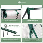 vounot® mini greenhouse with 3 roll-up zipper windows showing dimensions