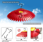 Beserie Squirrel Baffle Hummingbird Feeder Shade Cover Dome Shield Hang from Bird Feeders for Outdoors Squirrel Proof Protect Feed Red Yellow Attract Hummingbirds Moat Proof-14inch(Red)