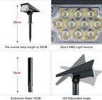Solar Spot Lights Outdoor, Blue Solar Spotlights Landscape Lighting with IP65 Waterproof 20 LEDs Landscape Spotlight for Garden Path Yard Holiday Decoration 4 Pack