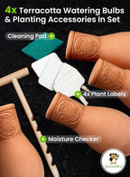 4 Pcs Ollas Terracotta Watering Pots Large - 14 Oz Terracotta Self Watering Globes For 1-week Easy To Refill - Clay Garden Olla Pots Plant Waterers While On Vacation Outdoor & Indoor [4pcs Large 14oz]